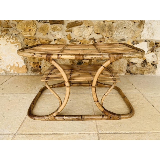 Mid-Century Bamboo and Rattan Coffee Table with Magazine Rack by Tito Agnoli, 1960s For Sale - Image 17 of 18