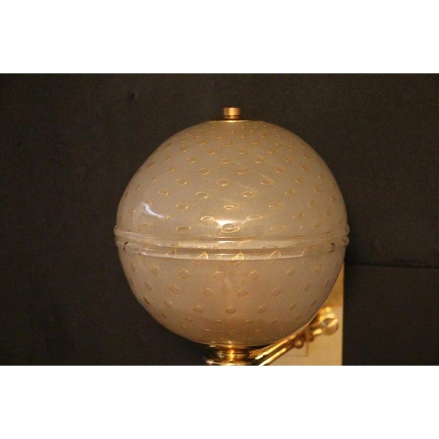 Golden Pulegoso Murano Glass Sconces in the style of Barovier, 1990s, Set of 2 For Sale - Image 6 of 18