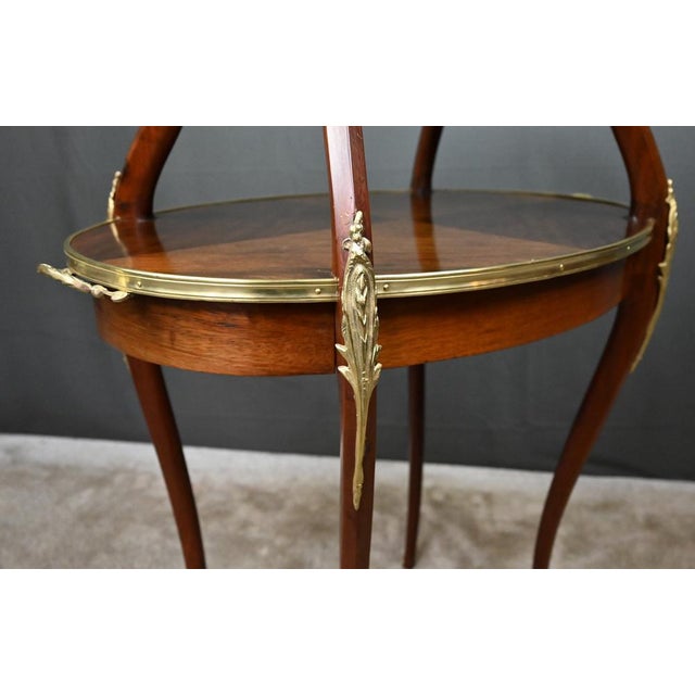 Louis XV Style Mahogany Veneer Tea Table, Early 20th Century For Sale - Image 12 of 18