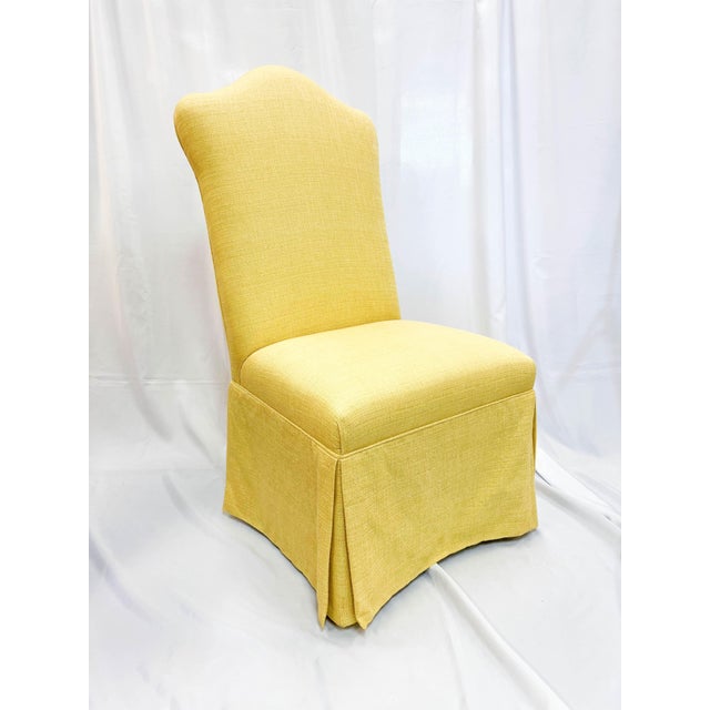 Set of 2 Yellow Custom Upholstered Side/Accent Chairs a Pair Chairish
