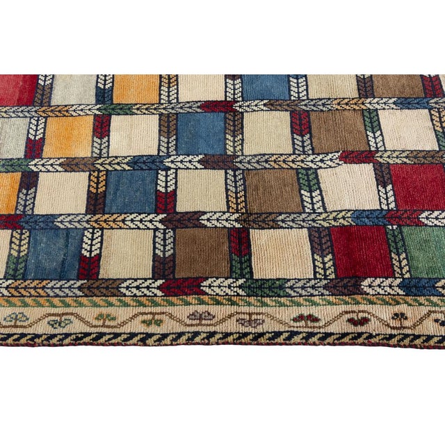 Textile Hand-Knotted Gabbeh Nomadic Rug For Sale - Image 7 of 11
