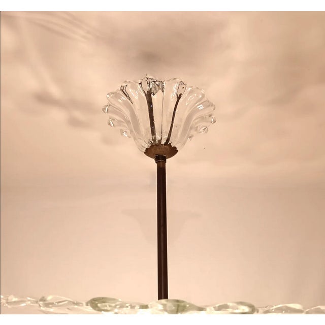 1930s Vintage Cristallo Collection Murano Glass Ceiling Light from Barovier & Toso, 1930s For Sale - Image 5 of 12