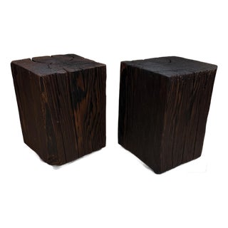 Pair of Primitive Wood Benches Vdg26 Takisugi For Sale