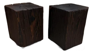 Pair of Primitive Wood Benches Vdg26 Takisugi