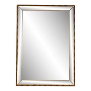 Modern Gilt Gold Beveled Wall, Console or Mantel Mirror For Sale