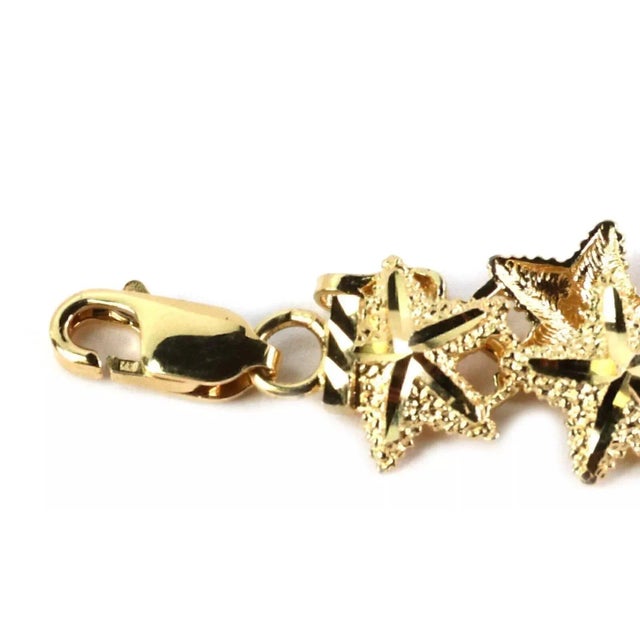 Late 20th Century 23553 - Ound Starfish 14k Yellow Gold Cut Design Link Bracelet For Sale - Image 5 of 5