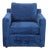 Crate & Barrel Blue Velvet Lounge Chair – Modern and Comfortable For Sale