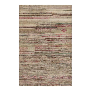 Vintage Distressed Abstract Rug With Vibrant Polychromatic Striae - Rug & Kilim For Sale