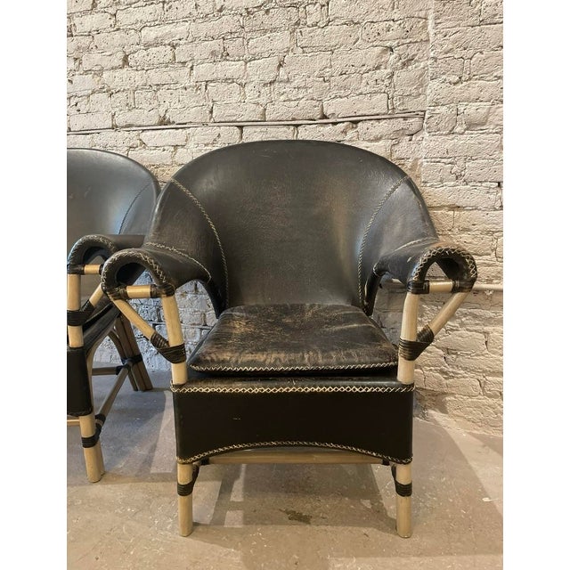 1970s Vintage Antonio Budji Layug Bamboo and Leather Chairs - A Pair For Sale In Chicago - Image 6 of 10
