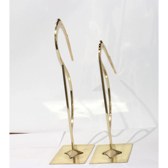 1960s-70s Brass Stylized Egret Figures - a Set of 2 For Sale In West Palm - Image 6 of 13