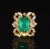 GIA certified 9CTS diamond & emerald 18K solid gold ring. This ring features a huge 7.34CT natural Zambian emerald. The...
