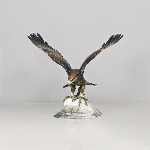 German Polychrome Porcelain Eagle Sculpture by Fritz Heidenreich, 1930s For Sale - Image 18 of 18
