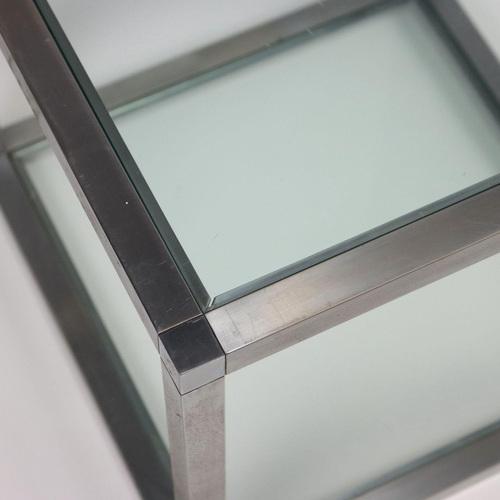 Vintage Cubic Coffee Table in Glass & Metal, Italy, 1960s For Sale - Image 4 of 9