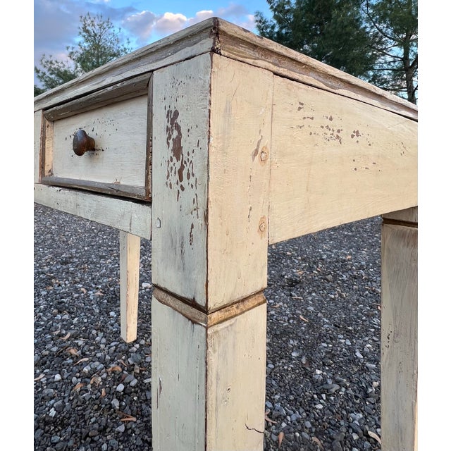 Gustavian Style Rustic Three Drawer Console Table For Sale - Image 12 of 12