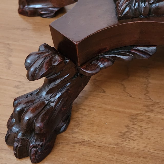 Antique Solid and Flame Mahogany American Empire Side Table or Work Table Circa 19th Century For Sale - Image 15 of 17