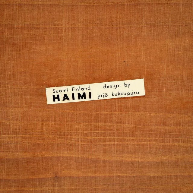 A teak coffee table from the Ateljee series by Yrjö Kukkapuro for Haimi Finland, 1963. Excellent patina, the table has...