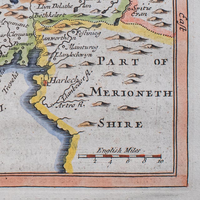 Antique Dual Sided Carnarvonshire Map, Atlas Excerpt, North Wales, Cartography For Sale - Image 11 of 12