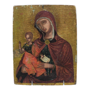 Religious Orthodox Mother and Child German Icon