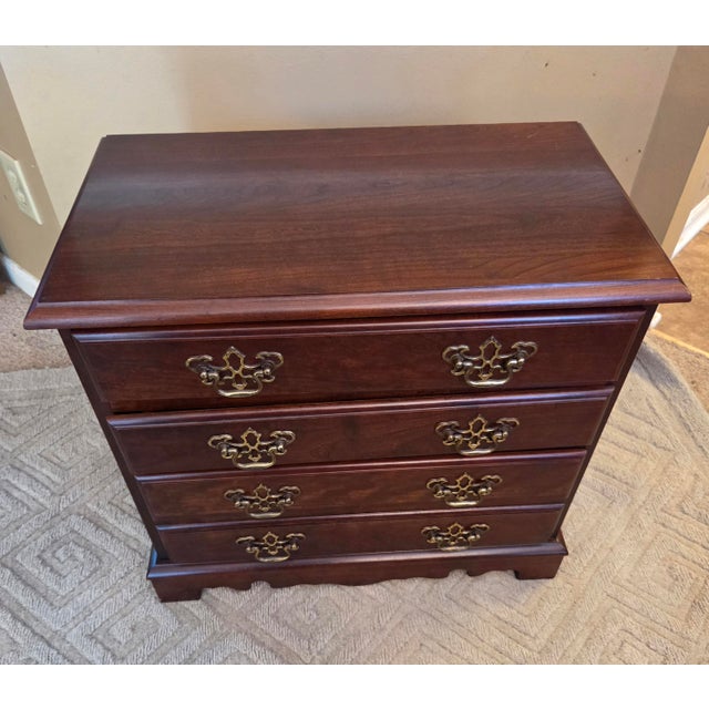 True to classic Chippendale design, it features an elegant serpentine front, a beautifully carved bracket base, and...