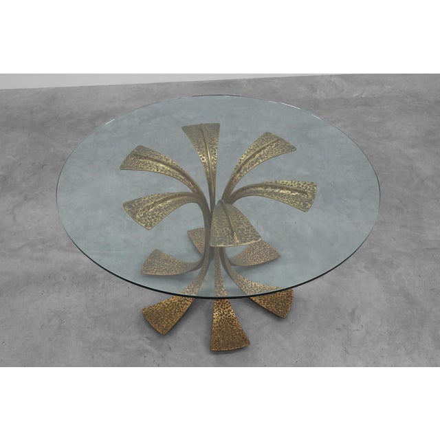 Mid-Century Modern Italian Table in Bronze with Glass Top, 1970s For Sale - Image 10 of 14