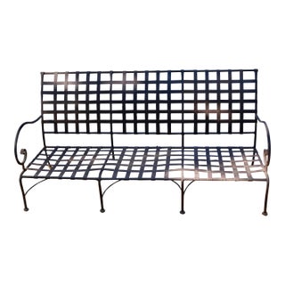 Mid 20th Century Summer Classics Iron Bench Strap Back & Seat Without Cushions For Sale