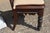 1940s Vintage Pair Gothic Revival Carved Cathedral Arches Dark Wood Hall / Side Chairs W/ Cushions For Sale - Image 5 of 18