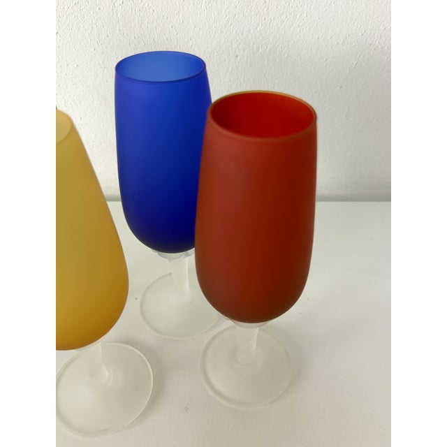 1970s Vintage Murano Glass Champagne Glasses, 1970, Set of 6 For Sale - Image 5 of 11
