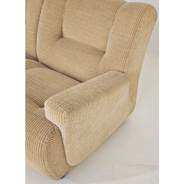 Vintage Beige Velvet Modular Corner Sofa, Italy, 1970s, Set of 6 For Sale - Image 6 of 12
