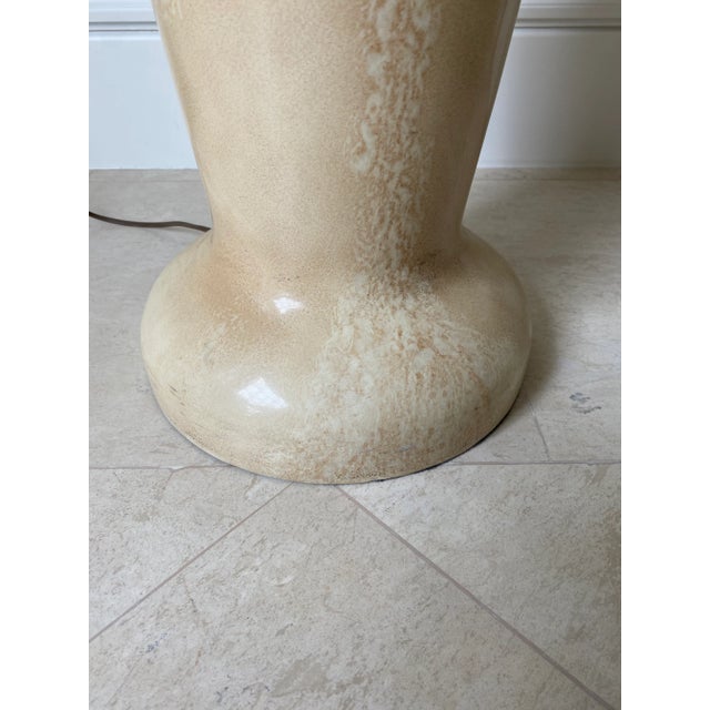 Tan Vintage 1980’s Faux Goatskin / Parchment Floor Lamp For Sale - Image 8 of 11