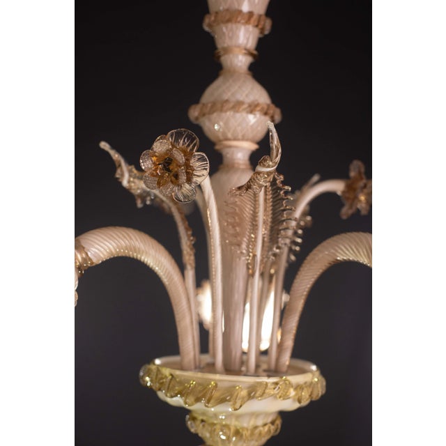 Vintage Venetian Bicolor Chandelier, Murano Glass, 1950s For Sale - Image 4 of 11