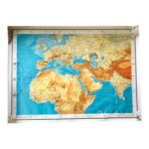 Mid 20th Century Army Map Service World Map - Europe, Asia, North Africa, Soviet Union - 1101 Series - Large Wall Decor 55" X 40"