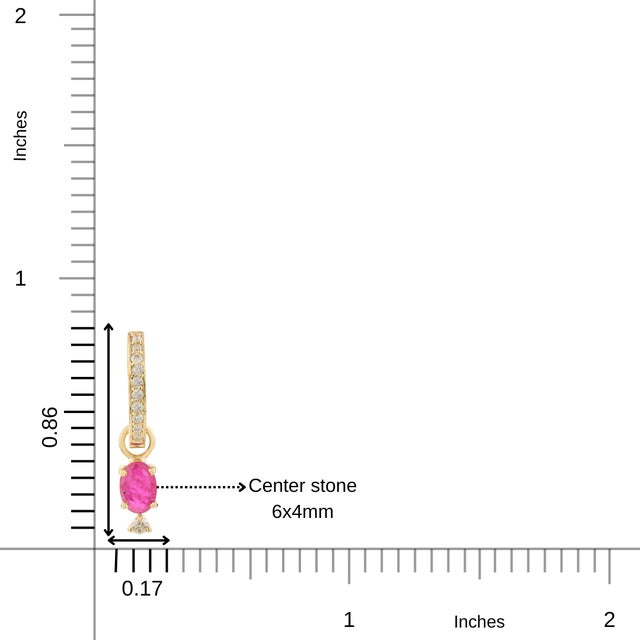 Metal Dangling Ruby & Diamond Studded Classic Drop Earrings - a Pair - 2 Pieces For Sale - Image 7 of 10