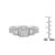 Metal 14K White Gold Round and Princess-Cut Diamond Three Stone Ring (1 Cttw, H-I Color, I1-I2 Clarity) - Size 8 For Sale - Image 7 of 7