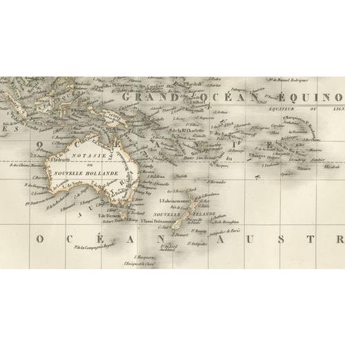 Mid 19th Century Antique World Map by M. Lapie, Paris, 1838 For Sale - Image 5 of 13