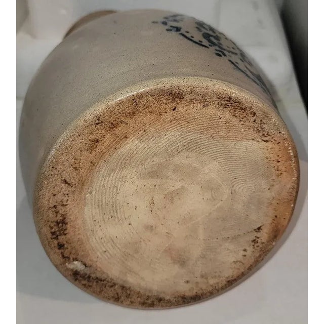 Folk Art 19Thc Decorated Stone Ware Cowden & Wilcox Pitcher From Pennsylvania For Sale - Image 3 of 6