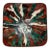 Mid Century Modern Enamel on Copper Green and Red Square Decorative Dish For Sale