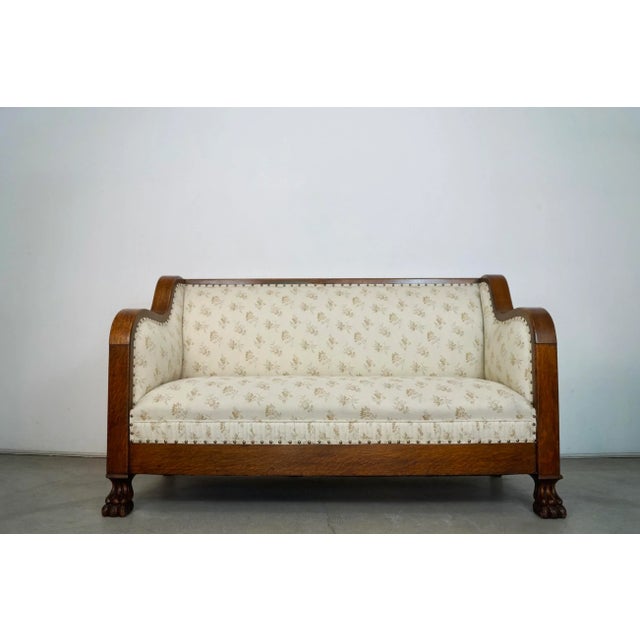 Antique Craftsman couch for sale. Over 100 years ago, and in excellent condition. Has a solid quarter sawn oak frame in a...