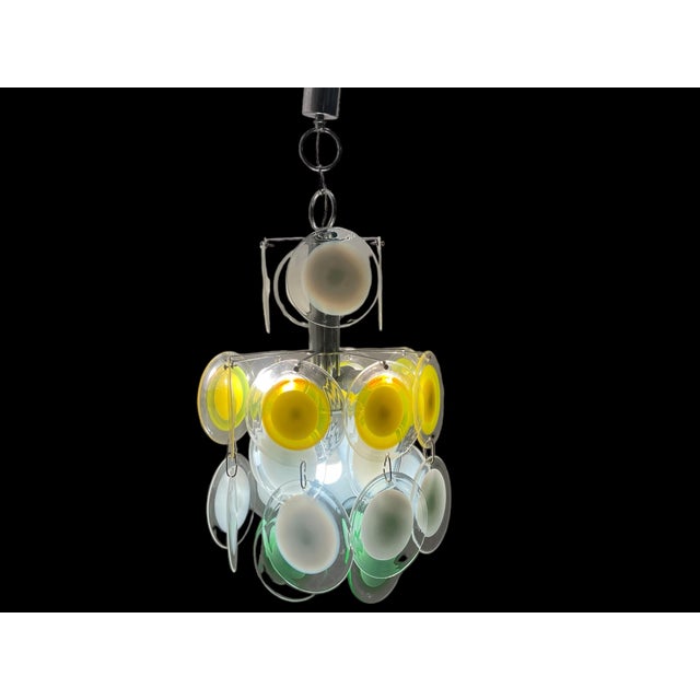Mid-Century Modern Midcentury Italian Murano Glass Disc Hanging Light, 1970s For Sale - Image 3 of 14