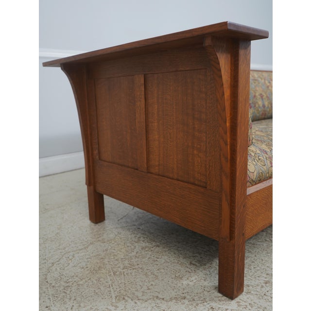 1990s Stickley Mission Oak Arts & Crafts Sofa For Sale - Image 5 of 18