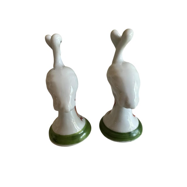 Vintage Hollóházi Porcelain Stork Figurines, Hungary, 1970s – A Pair - Palm Beach Style Birds For Sale - Image 9 of 12