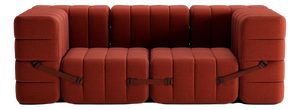 Curt Modular Set - Flexible 2-Seater with Armrests - Dama - 0058 (Red) by Ambivalenz, Set of 7