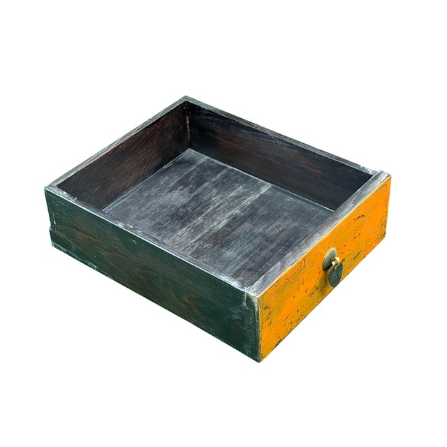 Distressed Vintage Style Weathered Orange Drawers Credenza Cabinet For Sale - Image 14 of 15