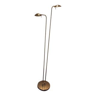 Brass Double Column Floor Lamp For Sale