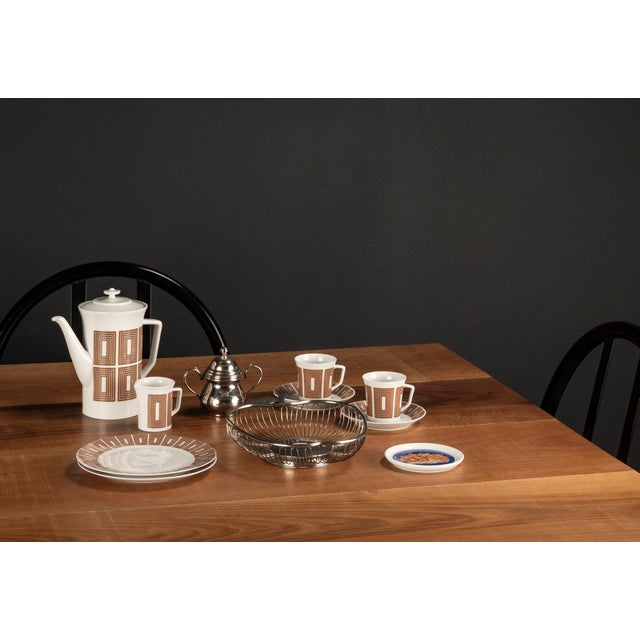 Mid-Century Modern Tête-À-Tête for Two on Wooden Tray by Victoria La Couronne for Fürstenberg, 1960s, Set of 14 For Sale - Image 16 of 18