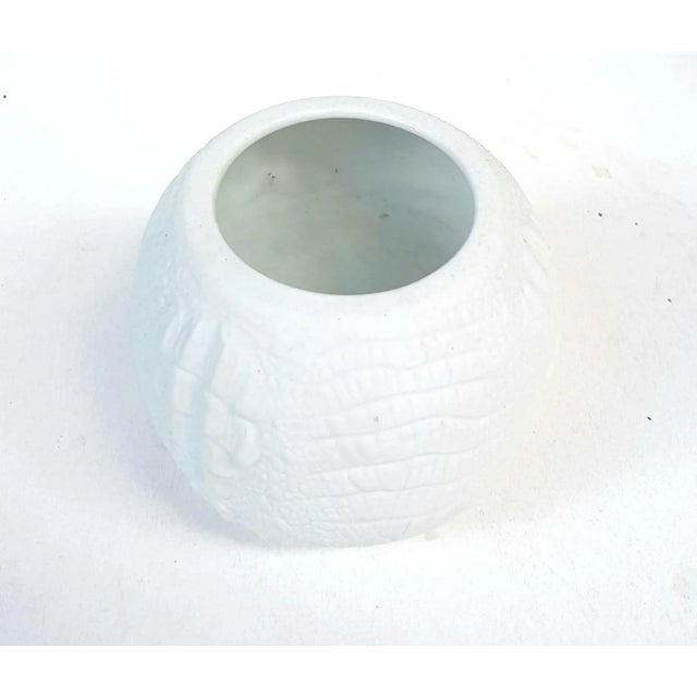Mid-Century Modern White Biscuit Vases with Reptile Decor from Kaiser, 1970s, Set of 4 For Sale - Image 3 of 5