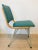 Metal, Wood & Turquoise Eco-Leather Dining Chair, 1960s For Sale - Image 3 of 10