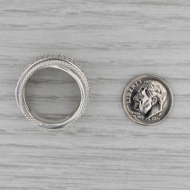 2010s 0.30ctw Diamond David Yurman Crossover Ring Sterling Silver Multi-Band Size 9.25 For Sale - Image 5 of 8
