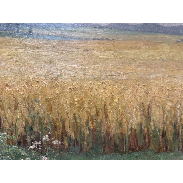 Modern Landscape Composition, Oil Painting on Cardboard, Framed For Sale - Image 3 of 11