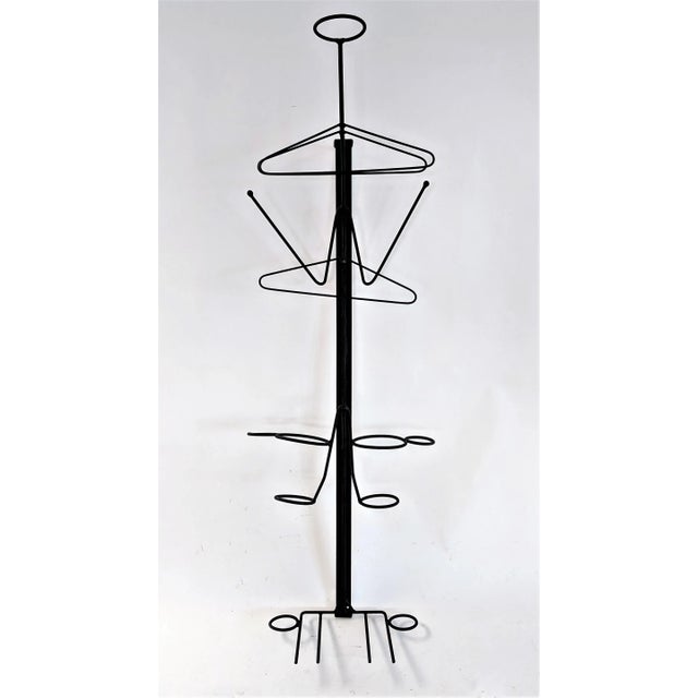 Mid-Century Modern 1960s Mid-Century Modern Metal Entry Hall Tree Coat Rack For Sale - Image 3 of 13