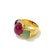 Art Deco Bochic “Orient” Ruby, Emerald & Sapphire Vintage 3 Gem Ring Set in 18k & Silver Size 5.5 For Sale - Image 3 of 4
